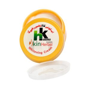 Round yellow and white jar of HK Khalid Petroleum Jelly for skin care and deep hydration, displayed on a clean white background.