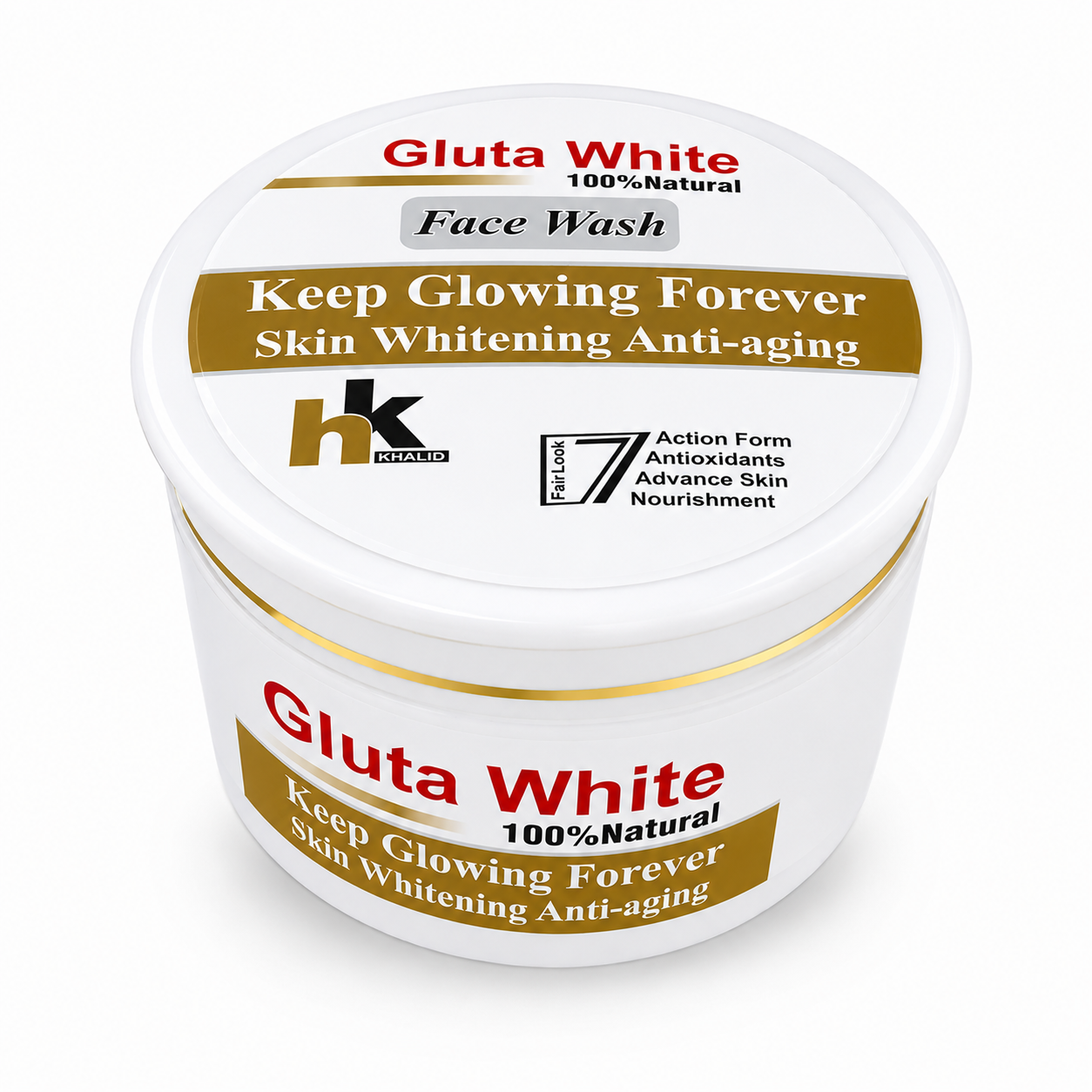 HK Khalid Gluta White Face Wash | Vitamin C Brightening