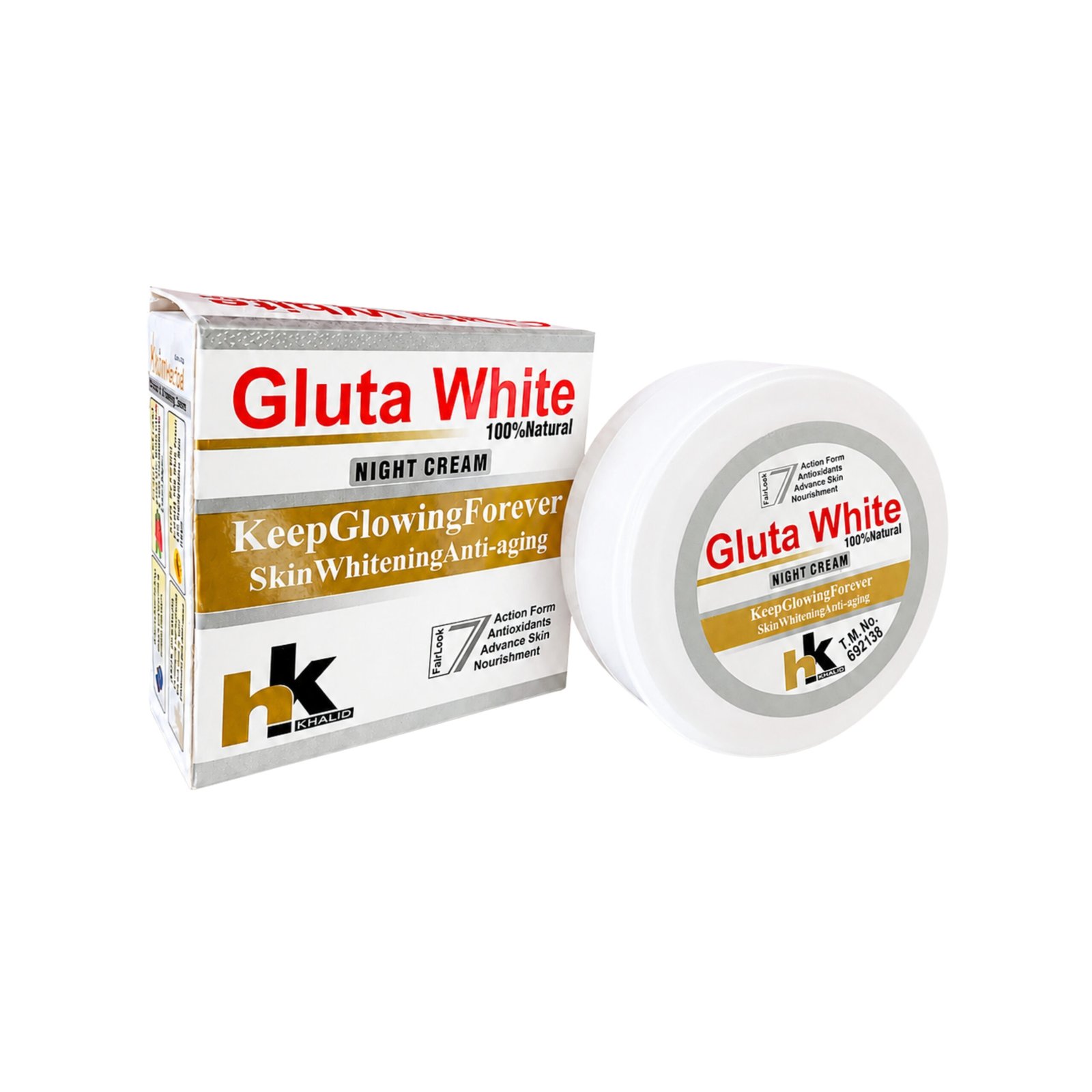 HK Khalid Gluta White Night Cream | Herbal Skin Whitening in Pakistan